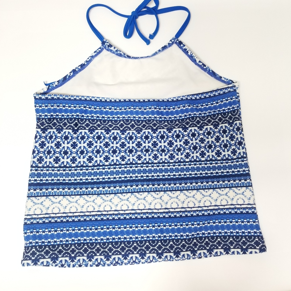 Tommy Bahama Big Girl's Blue Stripe Print Tassel Tankini Top Sz 14 - Picture 5 of 9